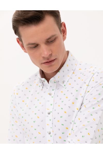 Pierre Cardin Açık Yeşil Slim Fit Uzun Kollu Gömlek 50265077-VR092