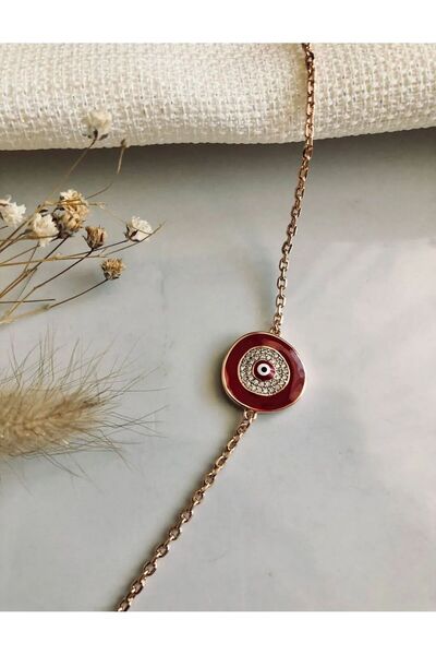 petit bijou Women's Gold Evil Eye Beaded Bracelet, Steel Bracelet, Evil Eye Bracelet, Zircon Stone Steel Chain Bracelet