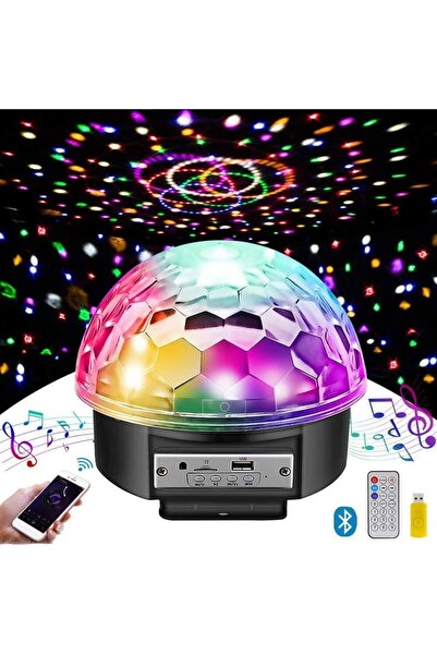 harry Yeni Küre Disko Topu Müzik Çalar Renkli Lazer Işıklı Bluetooth Sese Duyarlı Işıklar Disko Parti Işığ
