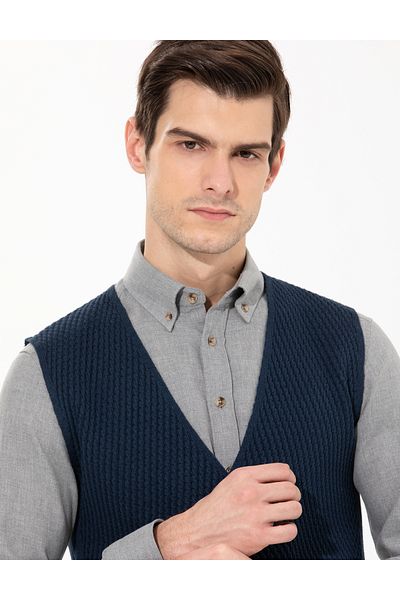 Pierre Cardin Γιλέκο Πλεκτό Navy Blue 50265360-vr033