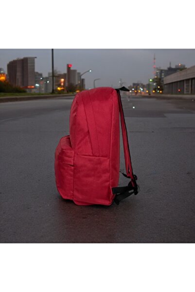 By Polo Club Düz Kırmızı Günlük Seyahat Kurs Sırt Çantası Plain Red Daily Travel Course Backpack(HUGBAG)