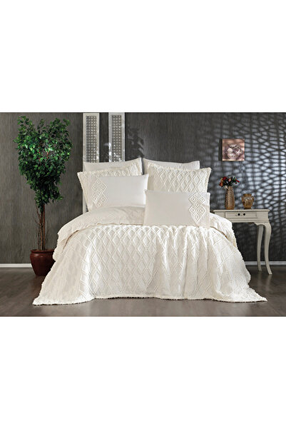 Şekerbibi Liya Cream Color 9 Piece Pique Duvet Cover Set