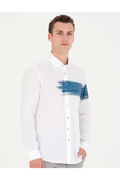 Pierre Cardin Μπλουζάκι Navy Blue Regular Fit μακρυμάνικο πουκάμισο 50265591-vr033