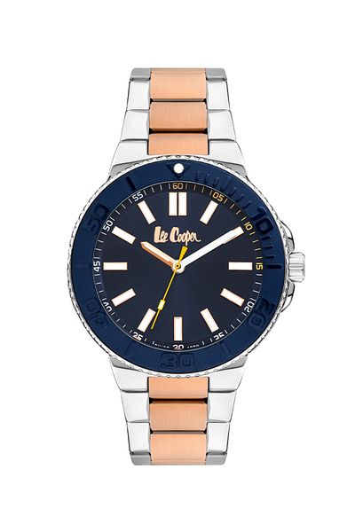 Lee Cooper Lee Cooper Men's 2035 Movement Watch, Analog Display and Metal Strap - LC07945.590, Dark Blue