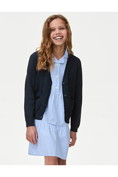 Marks & Spencer Saf Pamuklu Regular Fit Okul Hırkası (2-18 Yaş)