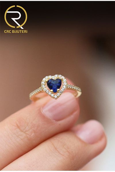 Crc Bijuteri Steel Heart Single Stone Adjustable Women's Ring Serious Relationship Ring