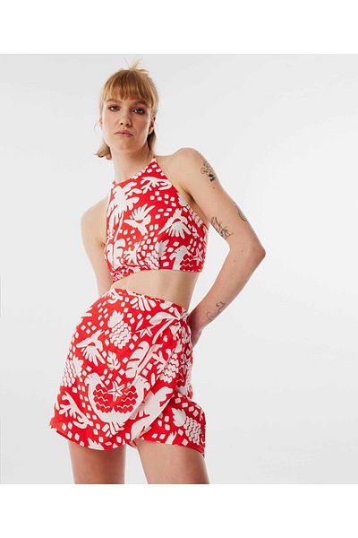 Twist Gemusterter kurzer Rock – stilvolles Design