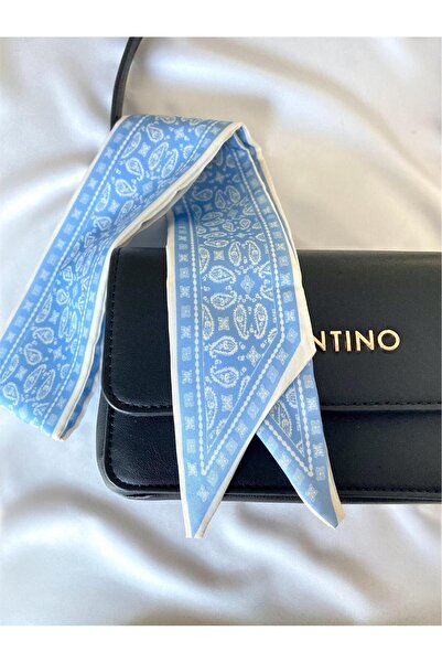 solaris design Mavi Beyaz Boyun Saç Bilek Çanta Için Kadın Fular Şal