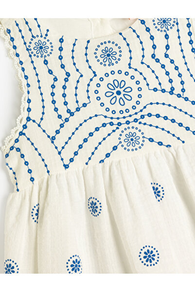 Koton Patterned Round Collar Strap Dress