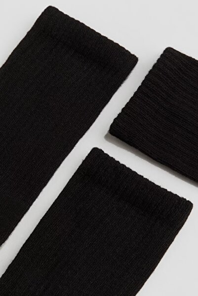 MEM SOCKS Чифт от 5 безшевни плетени тенис чорапи с дебела подметка и еластична яка