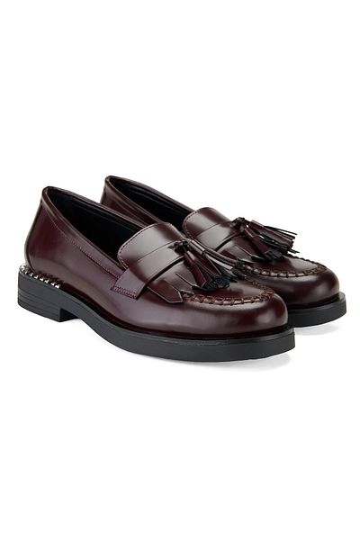 Desa Women's Burgundy Leather Casual Shoes