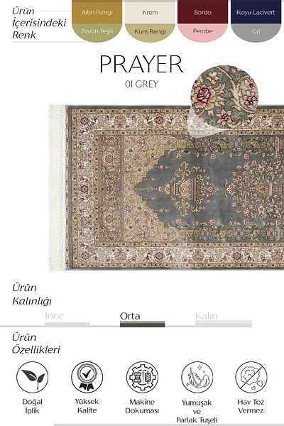 Cool Halı Prayer 01 Gray Gift Thick Prayer Rug Dowry Set Bride Groom Couple Bundle Prayer Rug Set