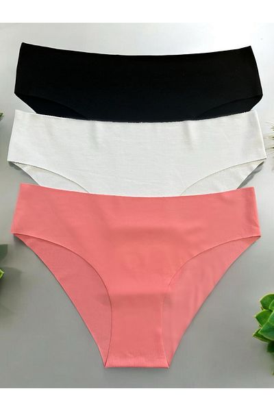 my cherie Ροζ/Λευκό/Μαύρο Γυναικείο Κοστούμι Lycra 3 τεμαχίων χωρίς ραφή μπικίνι
