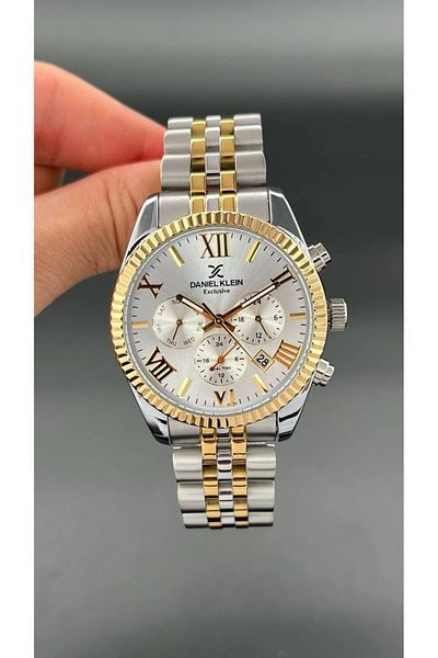 Daniel Klein Exclusive Men's Wristwatch 3 Atm Waterproof Silver & Gold Color