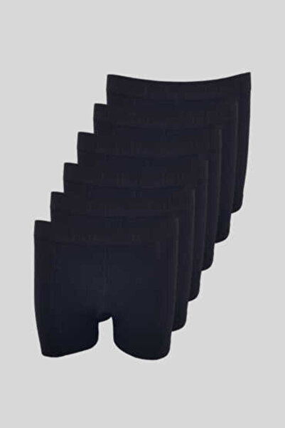 Tutku 0114 Toptan Çamaşırcı Erkek Elastan Boxer 6lı Paket Siyah