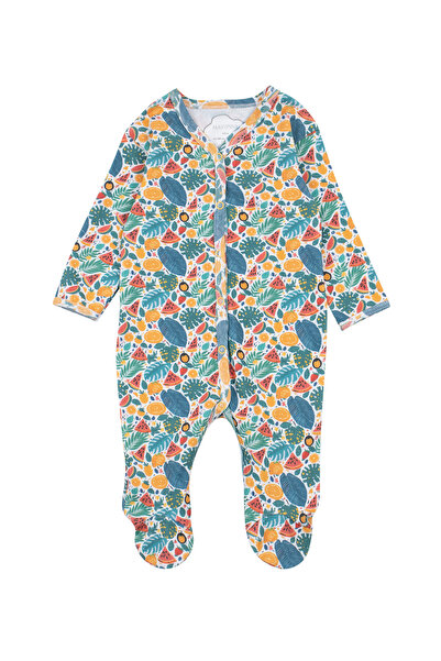 Mavipink Bebek %100 Pamuk Ayaklı Patikli Çıtçıtlı Tulum