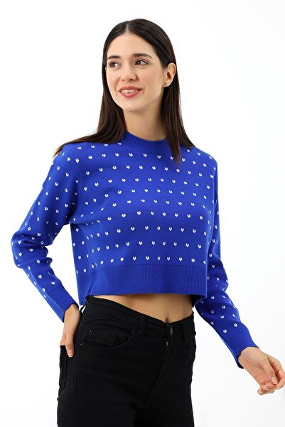 Devinka Жіноча трикотажна блуза з велосипедним коміром - коротка