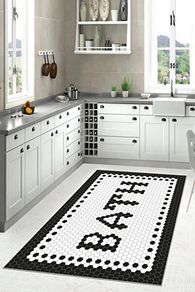 CROWBAN Kaymaz Taban Makinada Yıkanabilir Mutfak Halısı Yolluk Salon Halısı  ...