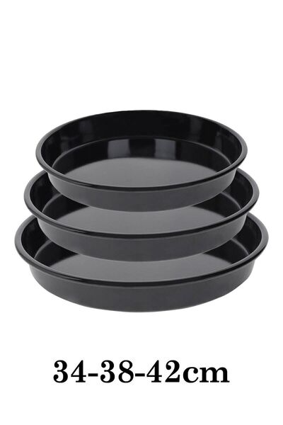 Albergio طقم صينية فرن مطلية بالمينا 3 صواني بأبعاد 34/38/42 سم