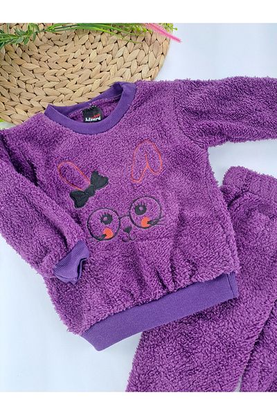 Butik Girl's / Boy's Fleece Plush Double Pajamas Set with Different Color Options