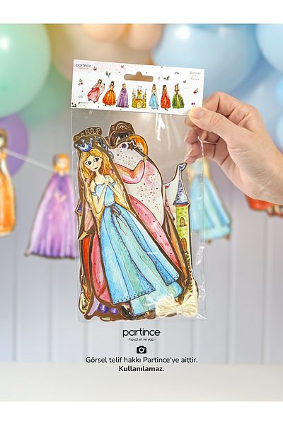 partince Στολίδι τοίχου γενεθλίων με θέμα Princess Castle Princess Birthday
