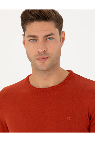 Pierre Cardin Kiremit Slim Fit Crew Neck Basic Knitwear Sweater 50270179-Vr031