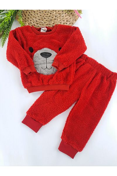Butik Girl / Boy Plush Fleece Double Pajamas Set Different Color Options