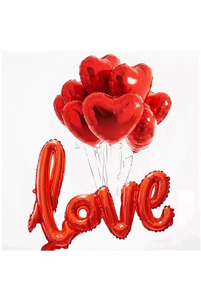 CUGY Romantic Special Occasions Celebration Love Written Red Hearts Birthday Party Celebration Set
