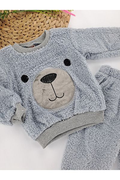 Butik Girl's / Boy's Fleece Plush Double Pajamas Set with Different Color Options