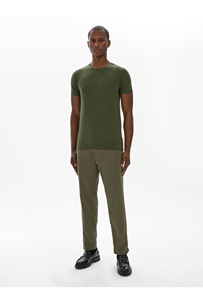 Ltb Sıfır Yaka Basıc Kısa Kol Slım Yeşil T-shırt