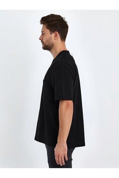 Ltb Relaxed Fit Μαύρο T-shirt με τσέπες