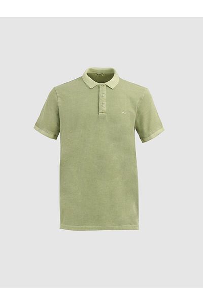 Ltb Μπλουζάκι Faded Effect Polo Neck Green