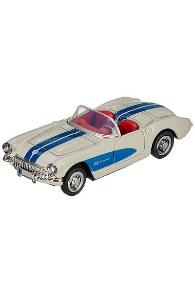 TOYFEST سيارات أمريكية معدنية مرخصة بمقياس 1:43 - شيفروليه كورفيت 1957 - 10 سم
