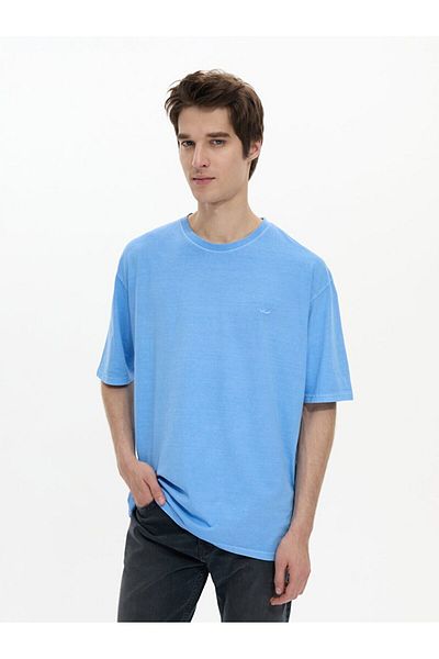 Ltb Tricou albastru cu decolteu - Efect Pale
