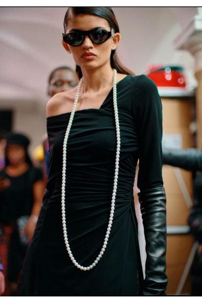 SmY Bag Tasarım 1 bucuk metre inci kolye orta boy inci