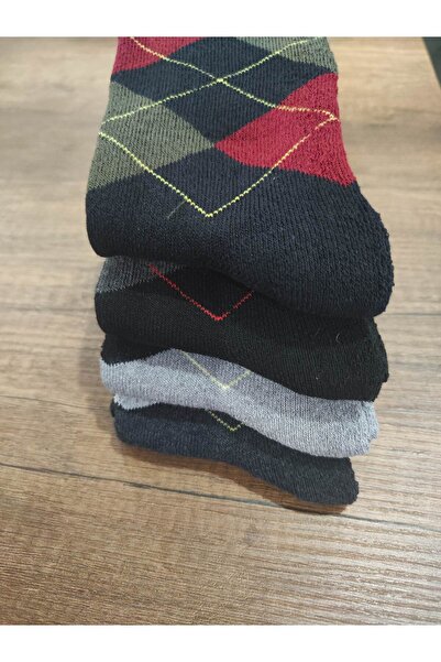 erceys Зимен комплект термо чорапи с кариран мотив за деца - 4 чифта