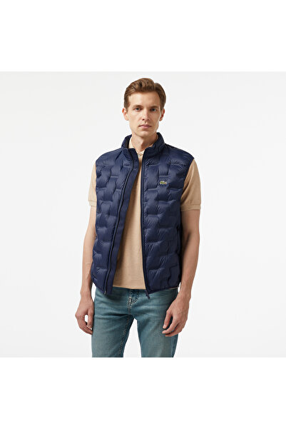 Lacoste Erkek Kapüşonlu Kapitone Lacivert Yelek