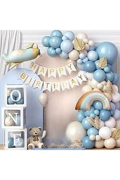 DÜVENCİ TİCARET One Boxed Airplane Foiled Balloon Chain Set