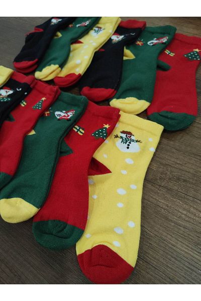 Leement socks 12 чифта коледни детски чорапи - памучни и безшевни