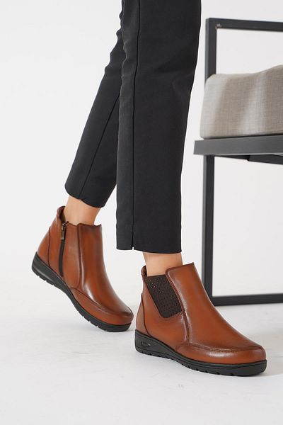 Moda Pie Γυναικείες μπότες Lohert Feta Stoned Γνήσιο Δέρμα - Tan Skin