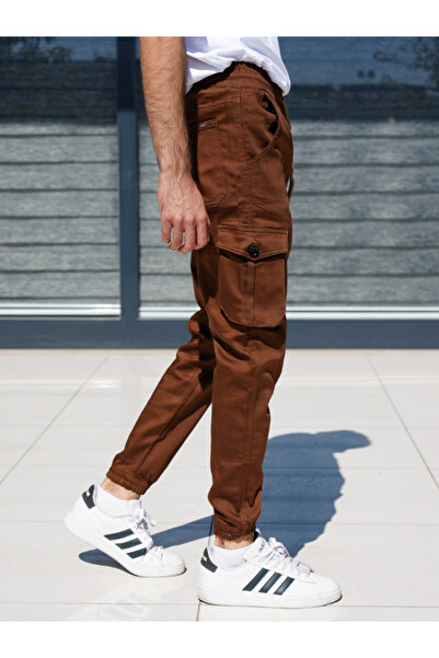 WKM Regular Fit Kesim Kargo Cepli Beli Lastikli Jogger Erkek Pantolon