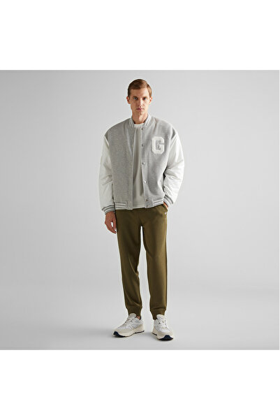Gant Erkek Gri Relaxed Fit Hakim Yaka Logolu Bomber Ceket