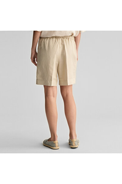 Gant Kadın Bej Relaxed Fit Keten Şort