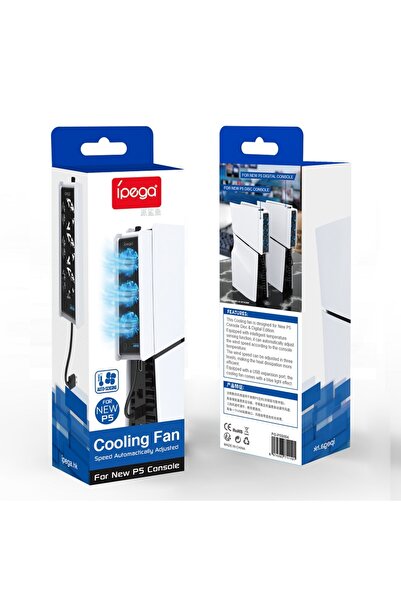 ipega İpega PG-P5S004 PS5 Slim Disk/Ps5 Slim Dijital Uyumlu Led Işıklı Akıllı Soğutucu Fan
