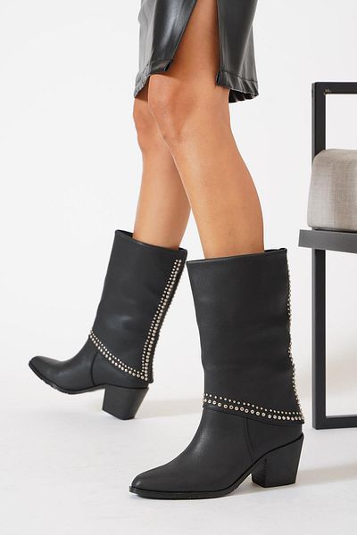 Moda Pie Дамски ботуши Trocque Vasres в черно - Цяла кожа