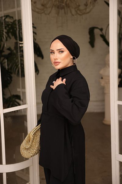 MİMİ Luxury Wear Hijab Πλισέ Γυναικείο Σετ - Κάτω και Επάνω Σετ
