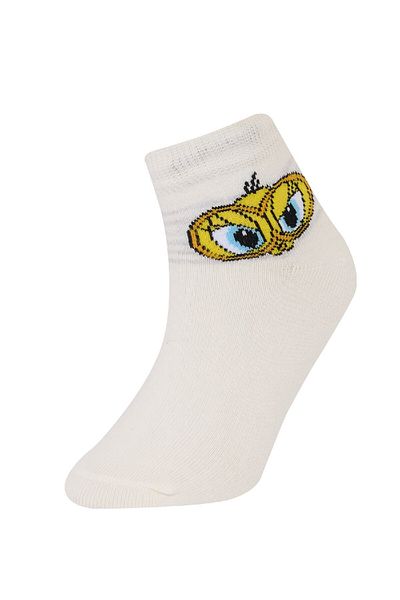 DeFacto Girl's Looney Tunes 3-Piece Cotton Booties Socks D1736A8Ns