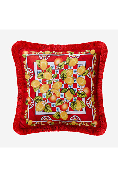 CHIARA ALESSI Portofino Kırmızı Kadife Dekoratif Yastık 45X45 Cm