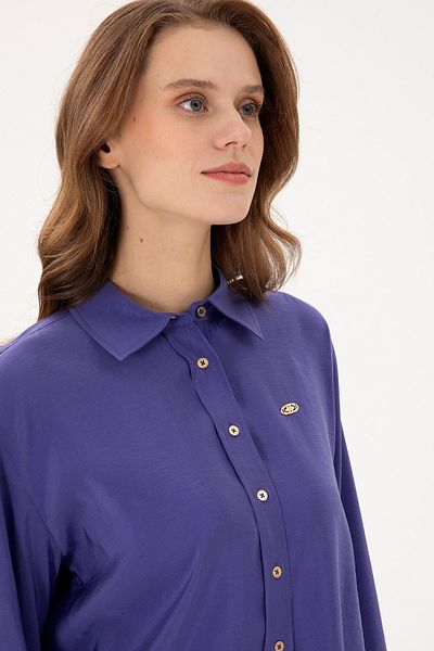 U.S. Polo Assn. Cămașă mov cu mânecă lungă pentru femei 50289849 -VR038