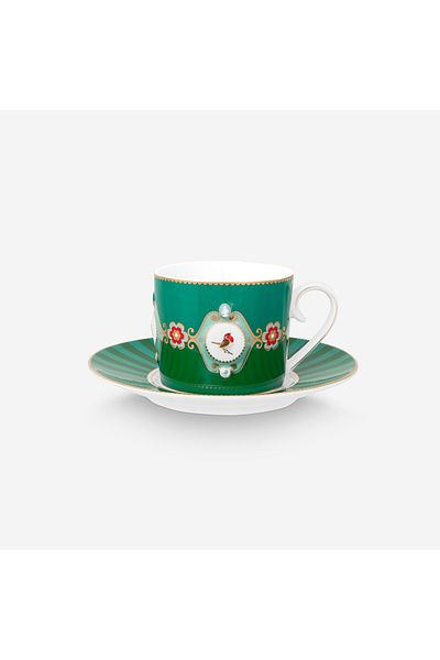 Pip Studio Love Birds Green Porcelain Teacup 200 ml